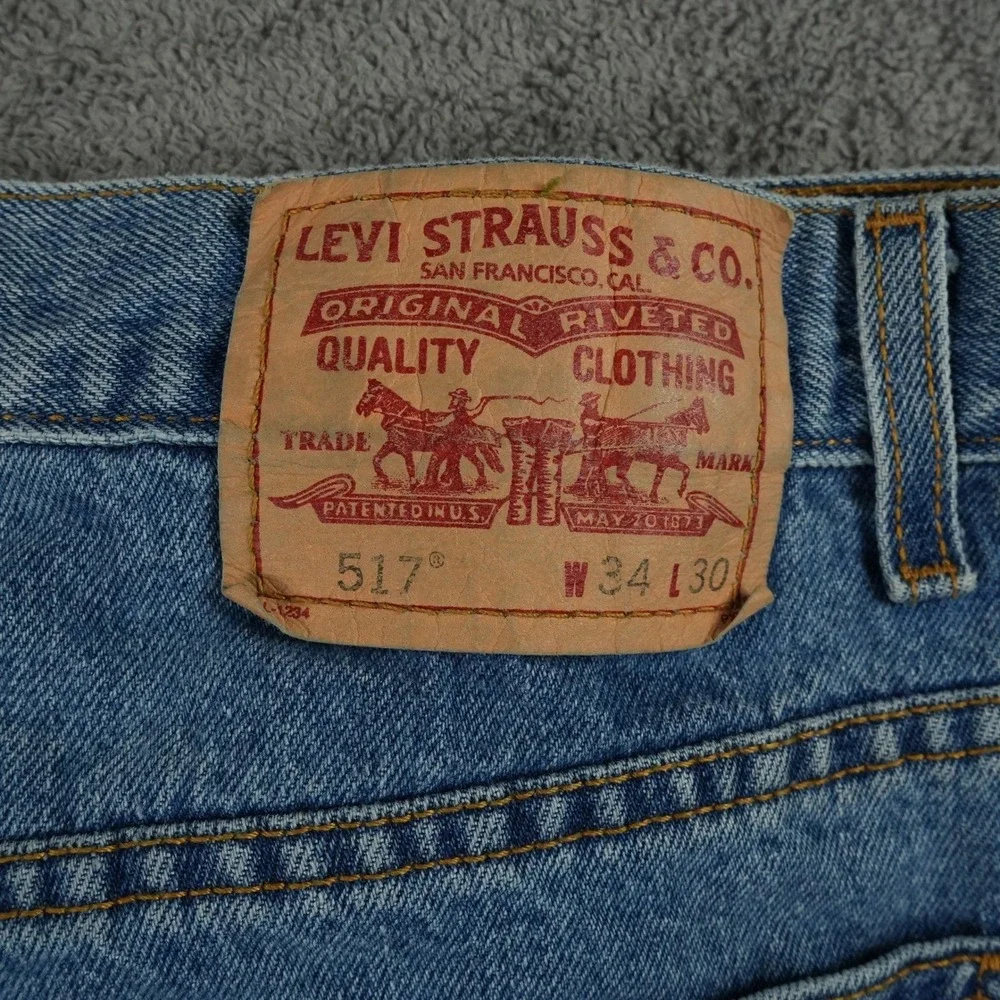 Levi's 517‎ Jeans Mens Fits 34x32 Blue Boot Cut Medium Wash Denim Pants Y2K